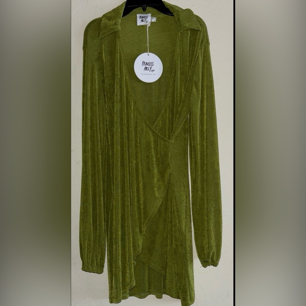 NWT Princess Poly Green Wrap Dress